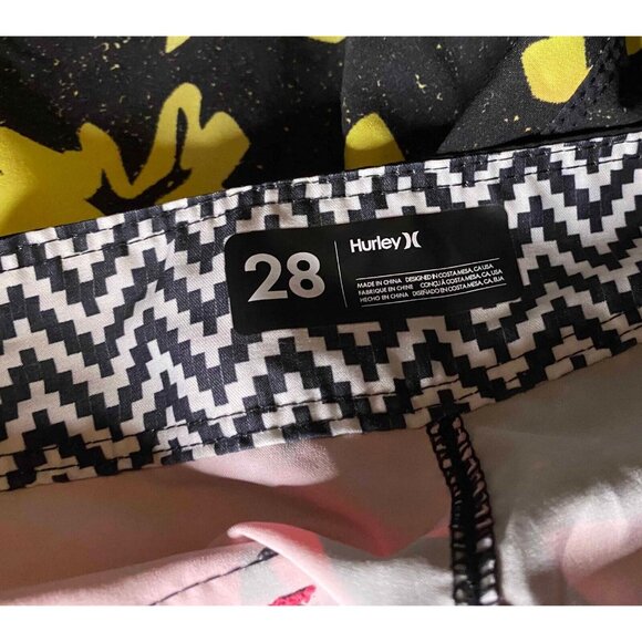 Hurley Phantom Board Shorts Mens 28 7" Floral Scallop Beach Swim Trunks Pocket - Picture 4 of 7